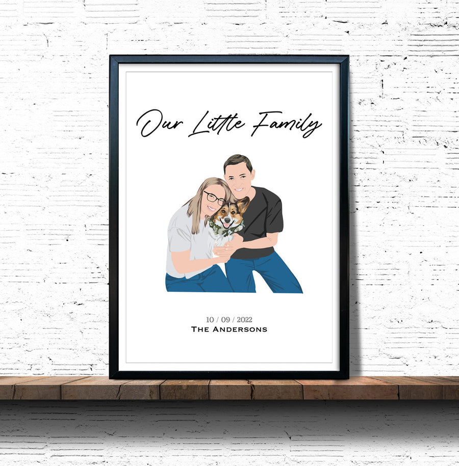 Custom Family Premium Portrait Drawing