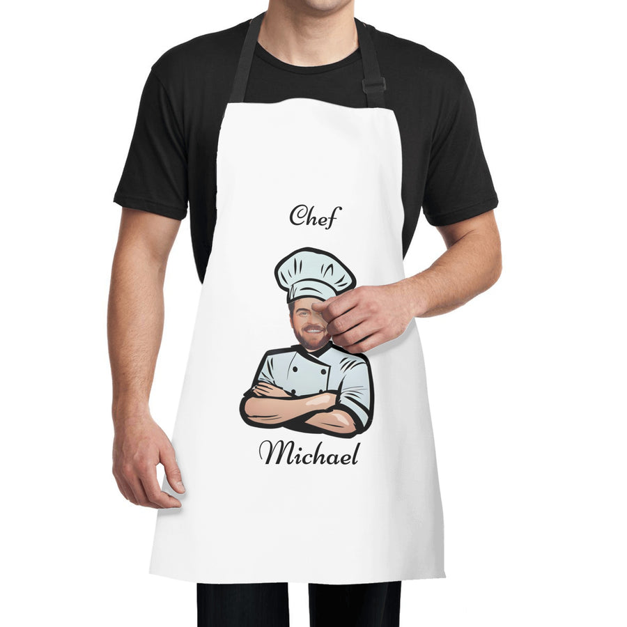 Personalized Water and Oil Resistant Adjustable Chef Apron - Photo and Name