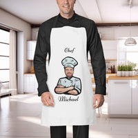 Personalized Water and Oil Resistant Adjustable Chef Apron - Photo and Name