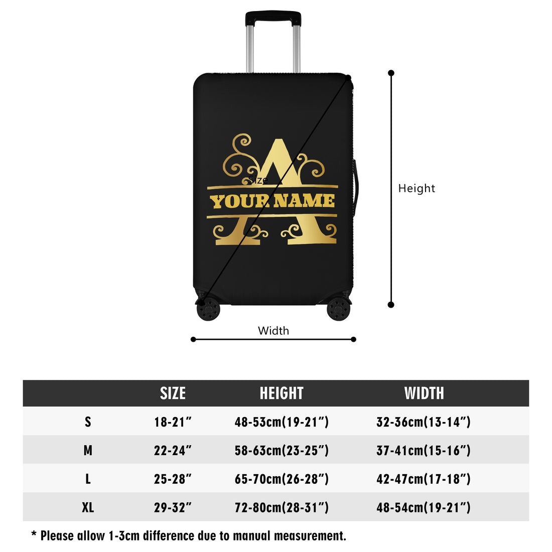 Monogram and Letter Luggage Cover