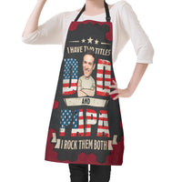 Personalized Water and Oil Resistant Adjustable Chef Apron - Dad and Papa