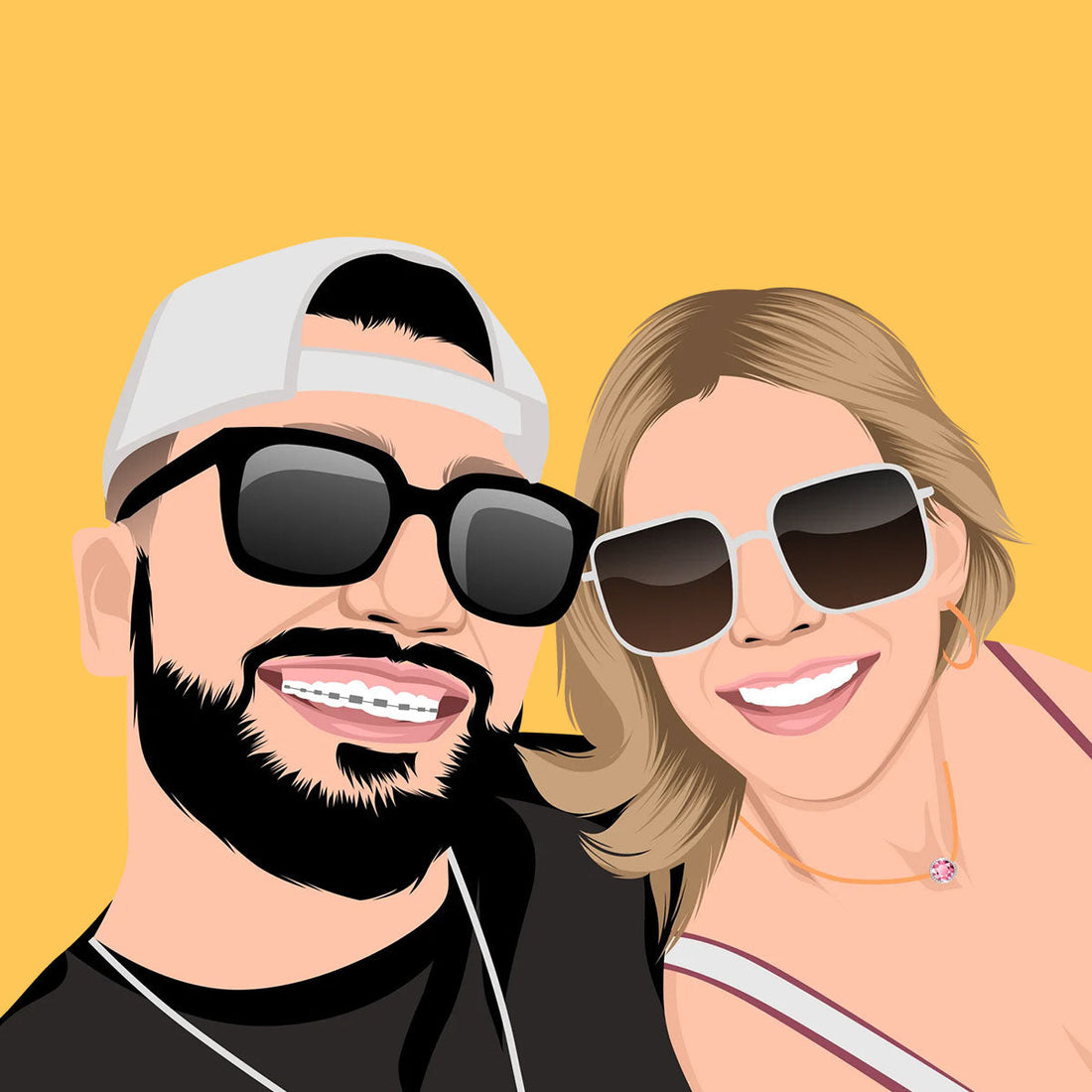 Custom Premium Cartoon Couple Portraits - Digital