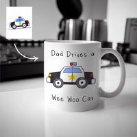 Childs Drawing Police Dad Premium Mug