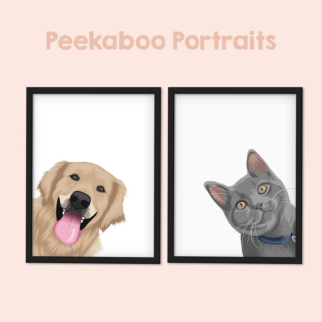 Custom Peekaboo Pet Premiun Portraits