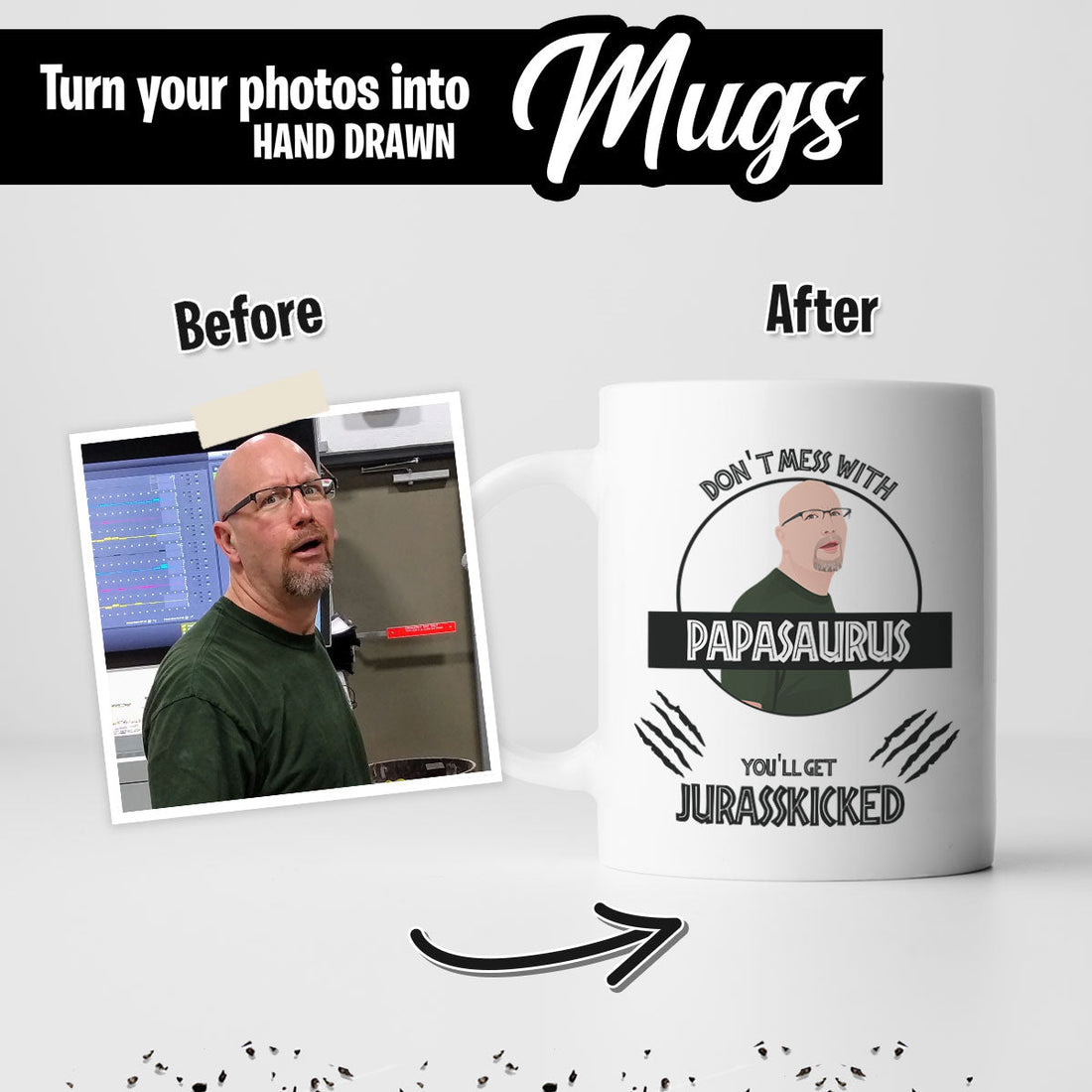 Don't Mess with Papasaurus Dad Premium Mug Personalized