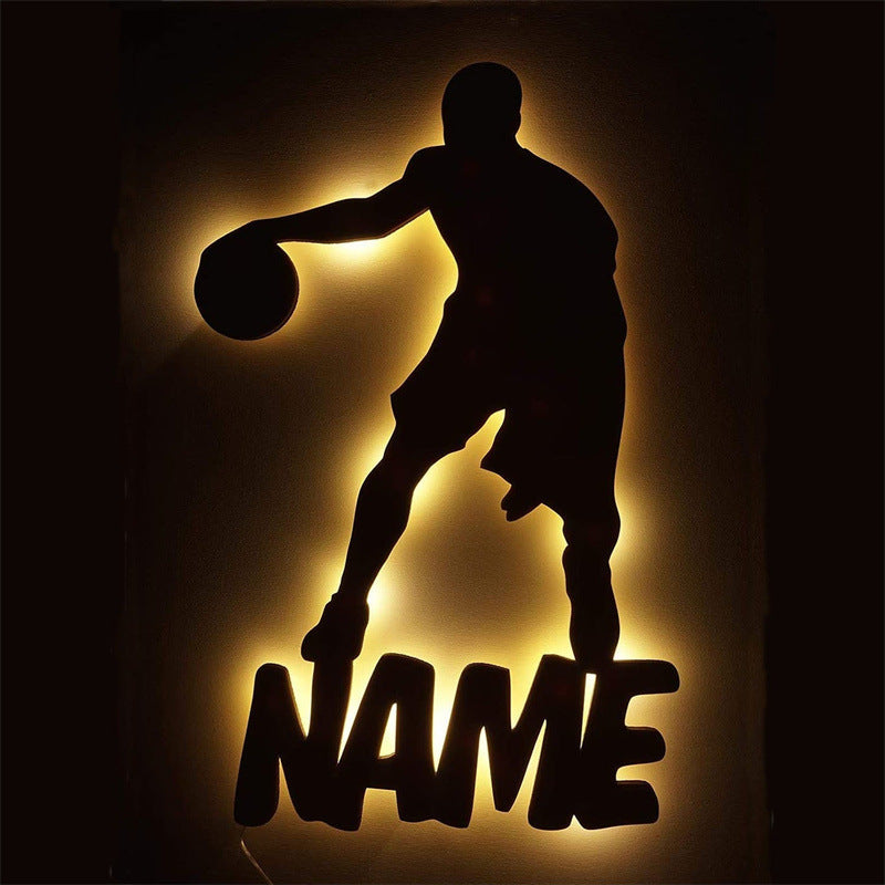 Personalized DIY Play Basketball Wooden Name Night Ligh