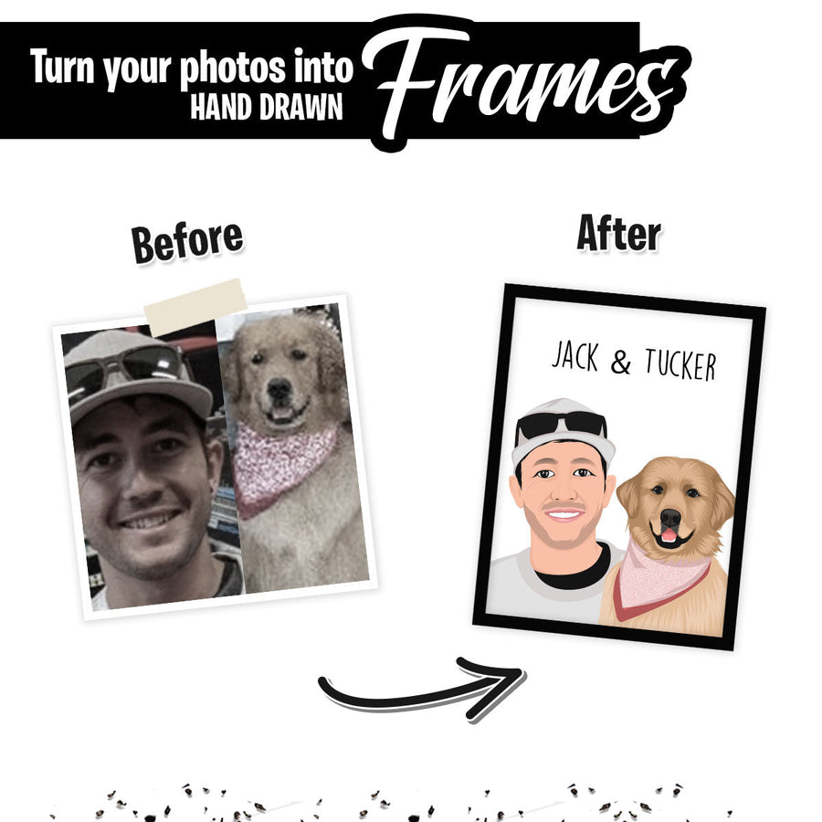 Custom Dog & Owner Premium Portrait (Digital File Only)