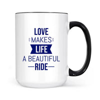 Biker couple Mug for motorcycle fans Accent colors