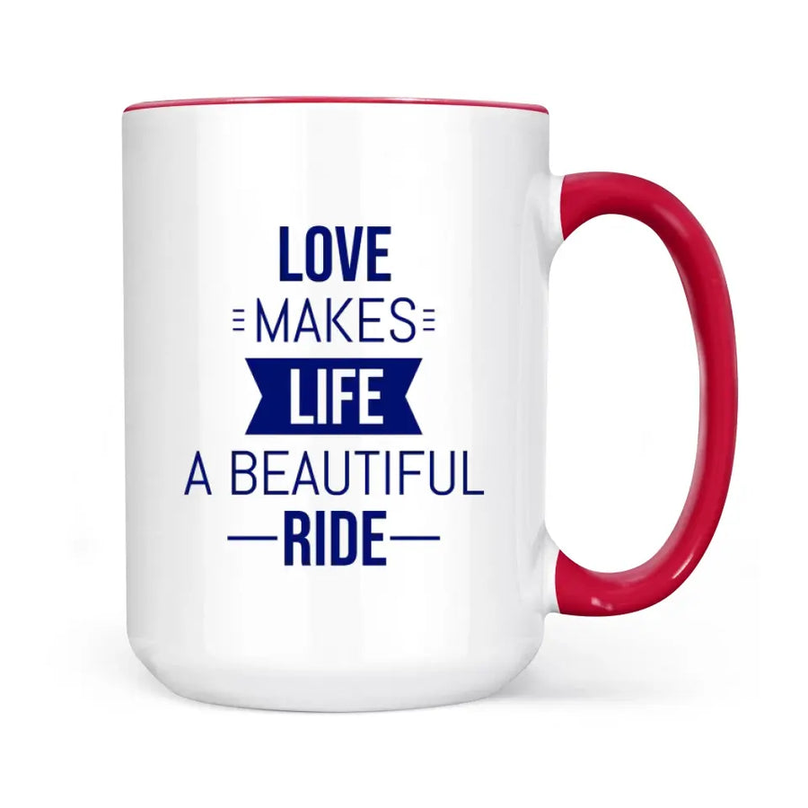 Biker couple Mug for motorcycle fans Accent colors