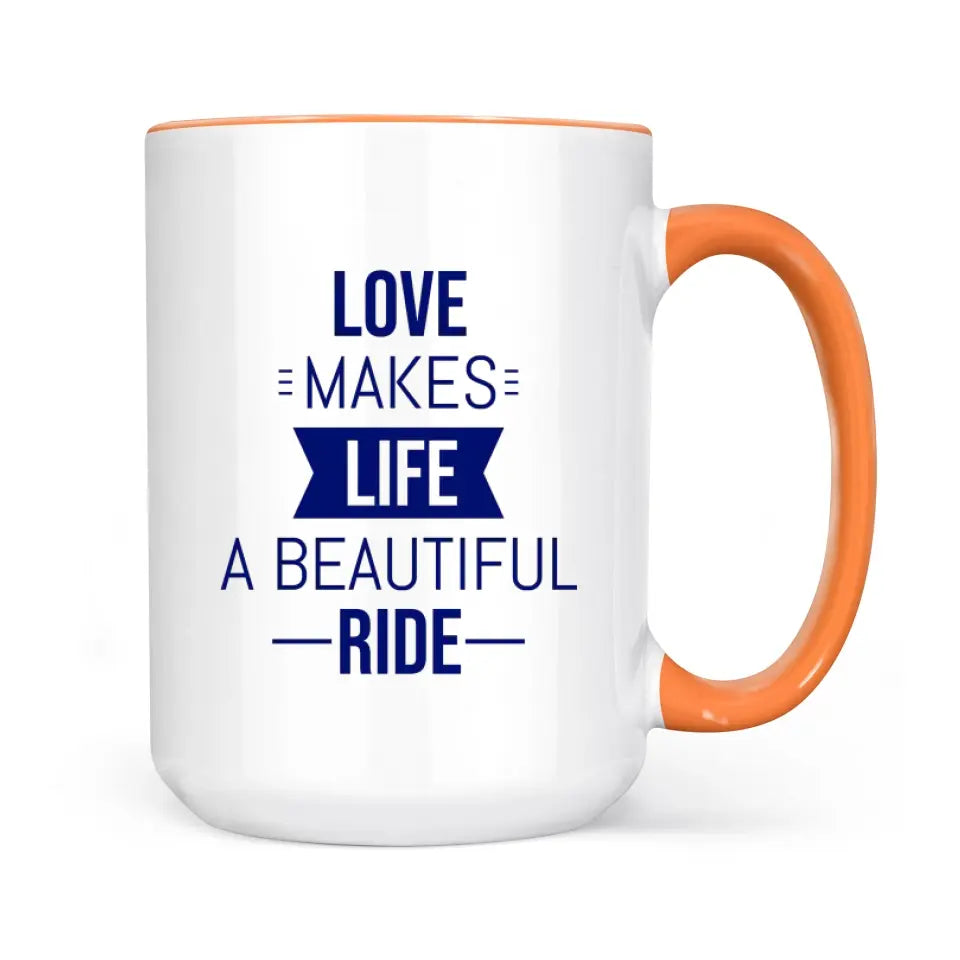 Biker couple Mug for motorcycle fans Accent colors