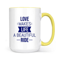 Biker couple Mug for motorcycle fans Accent colors