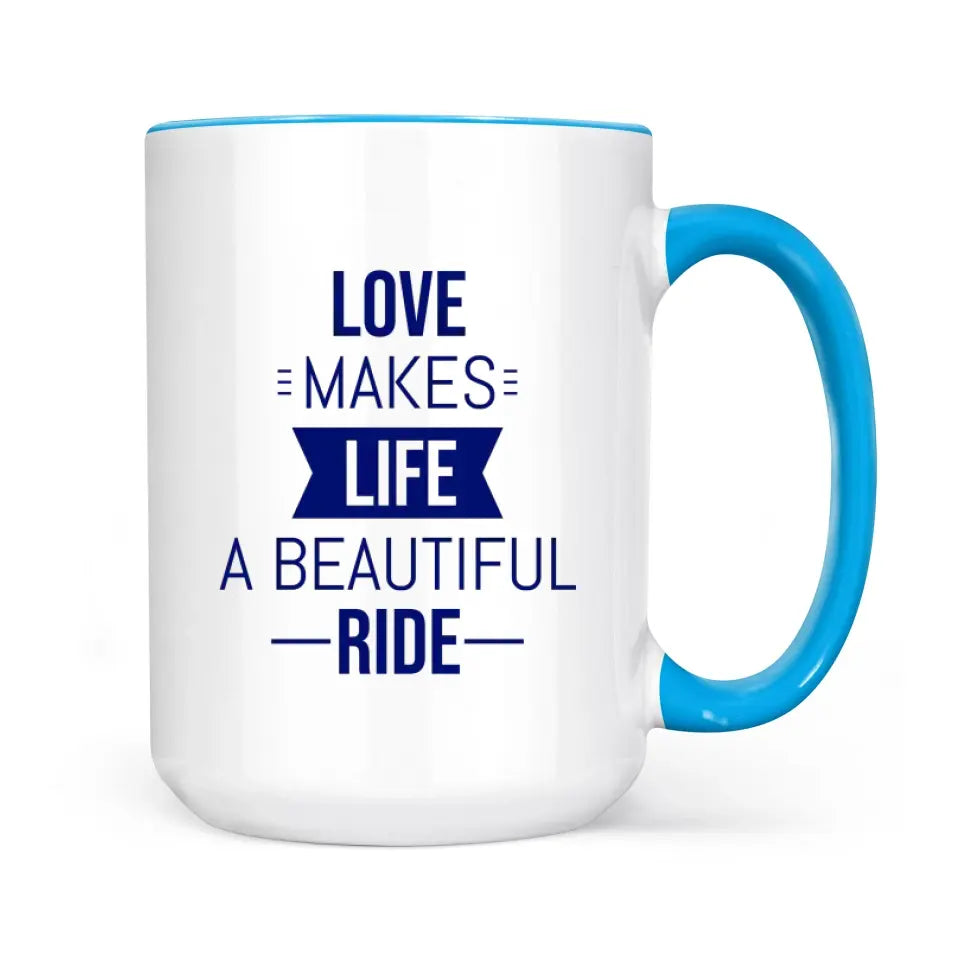 Biker couple Mug for motorcycle fans Accent colors