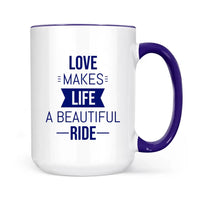 Biker couple Mug for motorcycle fans Accent colors