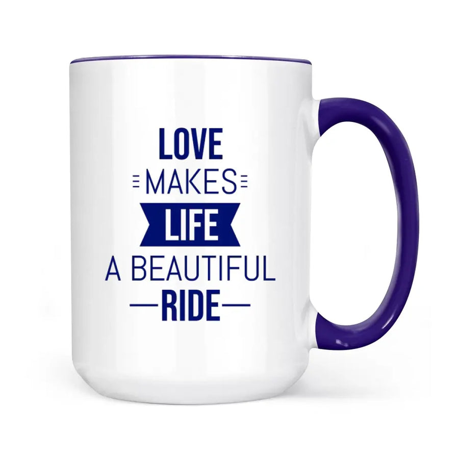 Biker couple Mug for motorcycle fans Accent colors