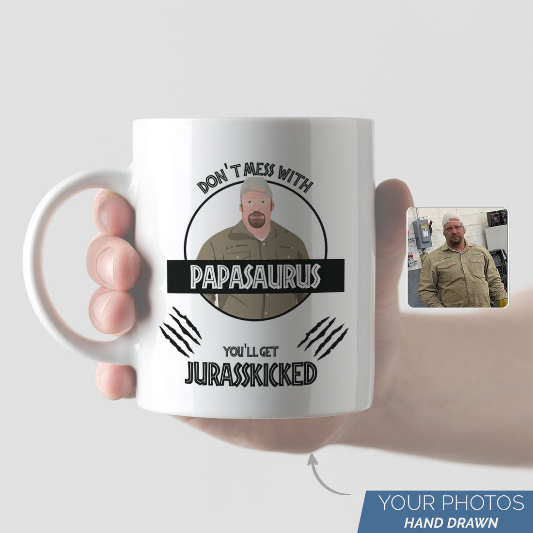 Don't Mess with Papasaurus Dad Premium Mug Personalized