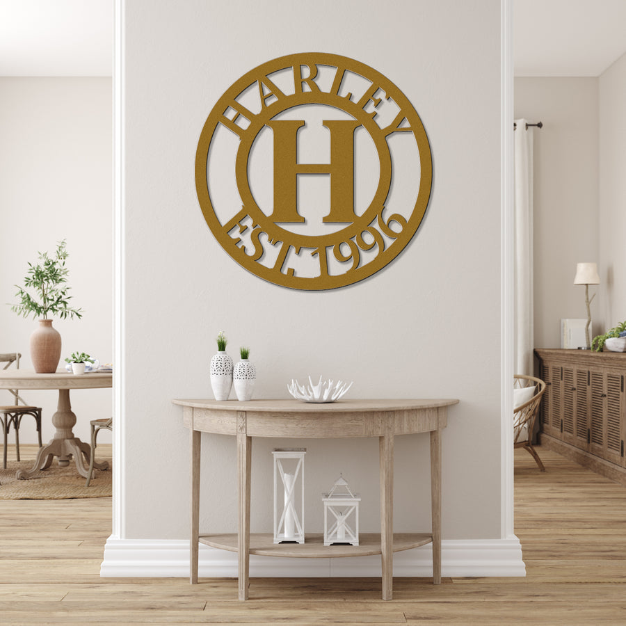 Customizable Metal Wall Name Sign