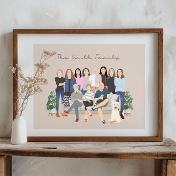 Custom Family Reunion Illustration (Digital Only)