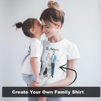 Personalized t-shirt with premium family-drawn