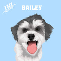 Custom Premium Cartoon Pet Portraits - Digital