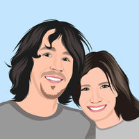 Custom Premium Cartoon Couple Portraits - Digital