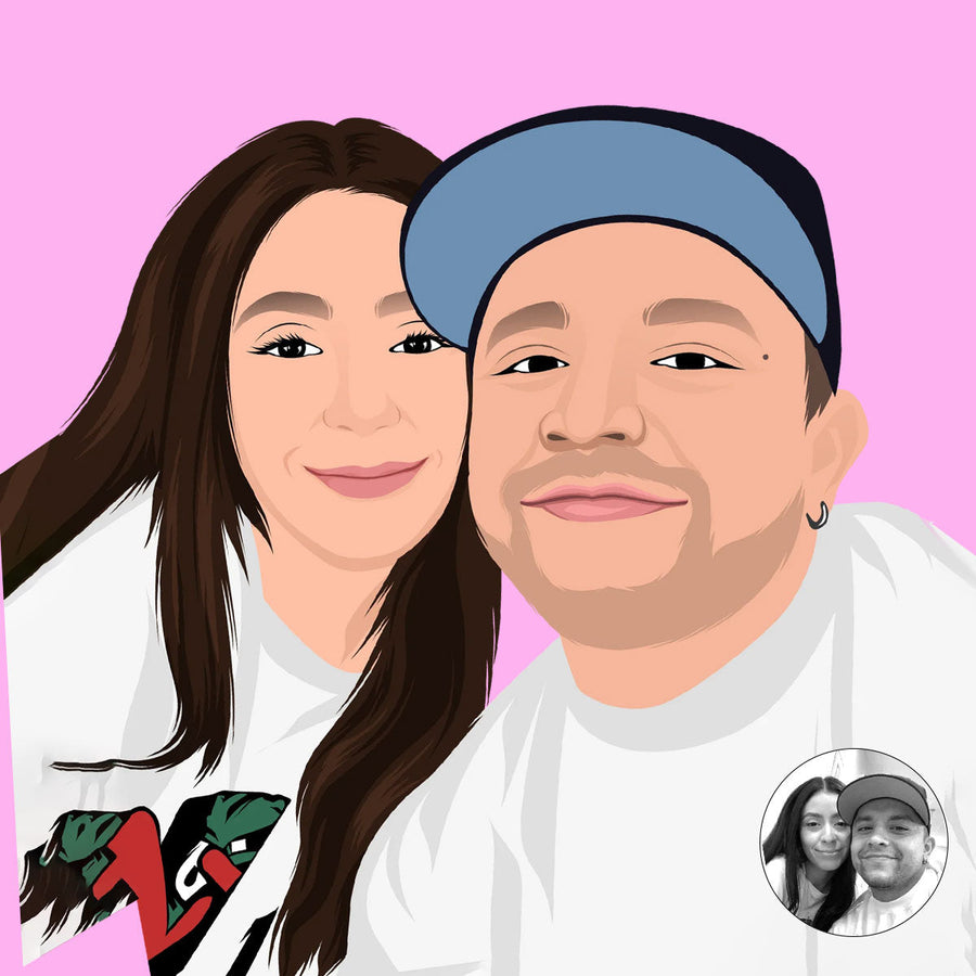 Custom Premium Cartoon Couple Portraits - Digital