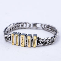 Personalized Cuban Chain Bead Bracelet