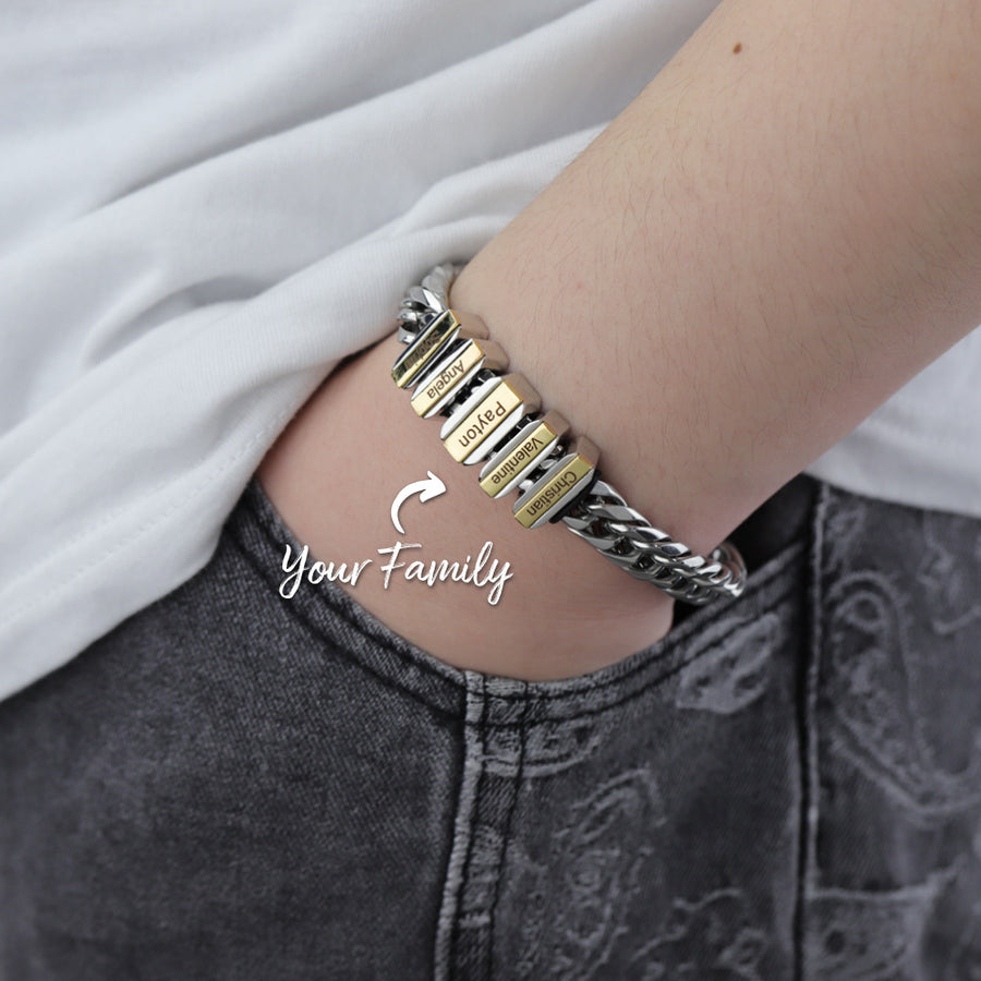 Personalized Cuban Chain Bead Bracelet