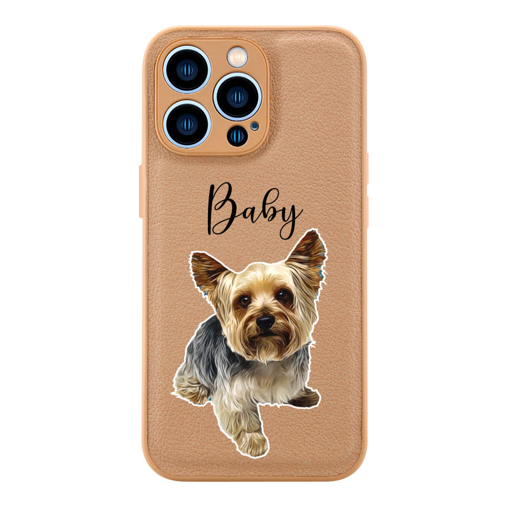 Custom Pet Phone Case Animal Cover fit for iPhone 14 13 12 11 Pro Max Personalized Picture Luxury Leather Phone Cases