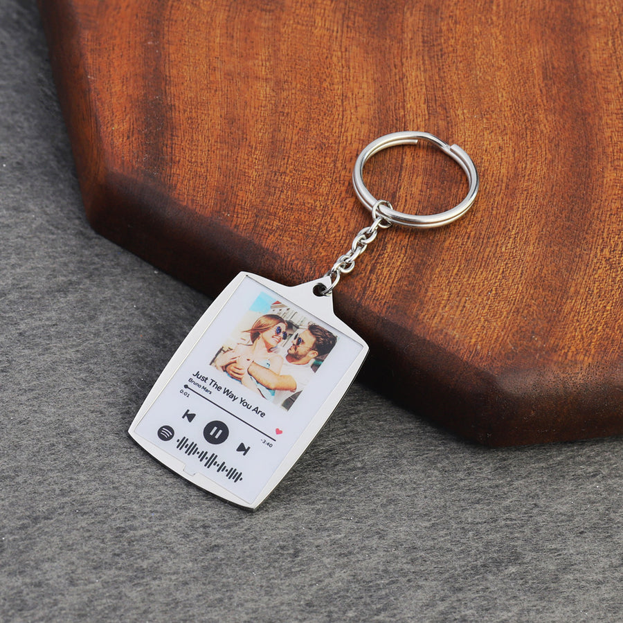 Personalized spotify code key chain