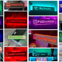 Personalized Gamer Tag for Twitch Wall Lamp Custom Wooden LED USB Night Light Remote Control to Change Color Gamer Tag Neon Sign