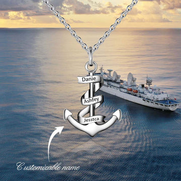 Personalized Lettering Anchor Necklace