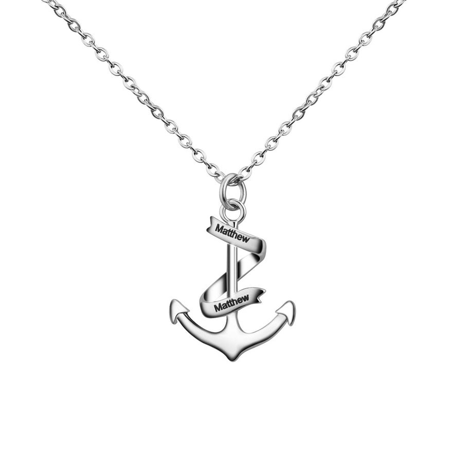 Personalized Lettering Anchor Necklace