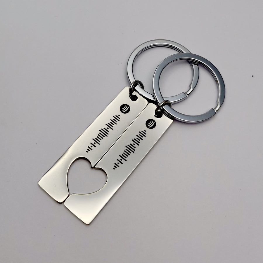 Personalized Spotify Song Code Couple Keychain