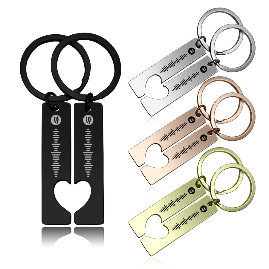 Personalized Spotify Song Code Couple Keychain