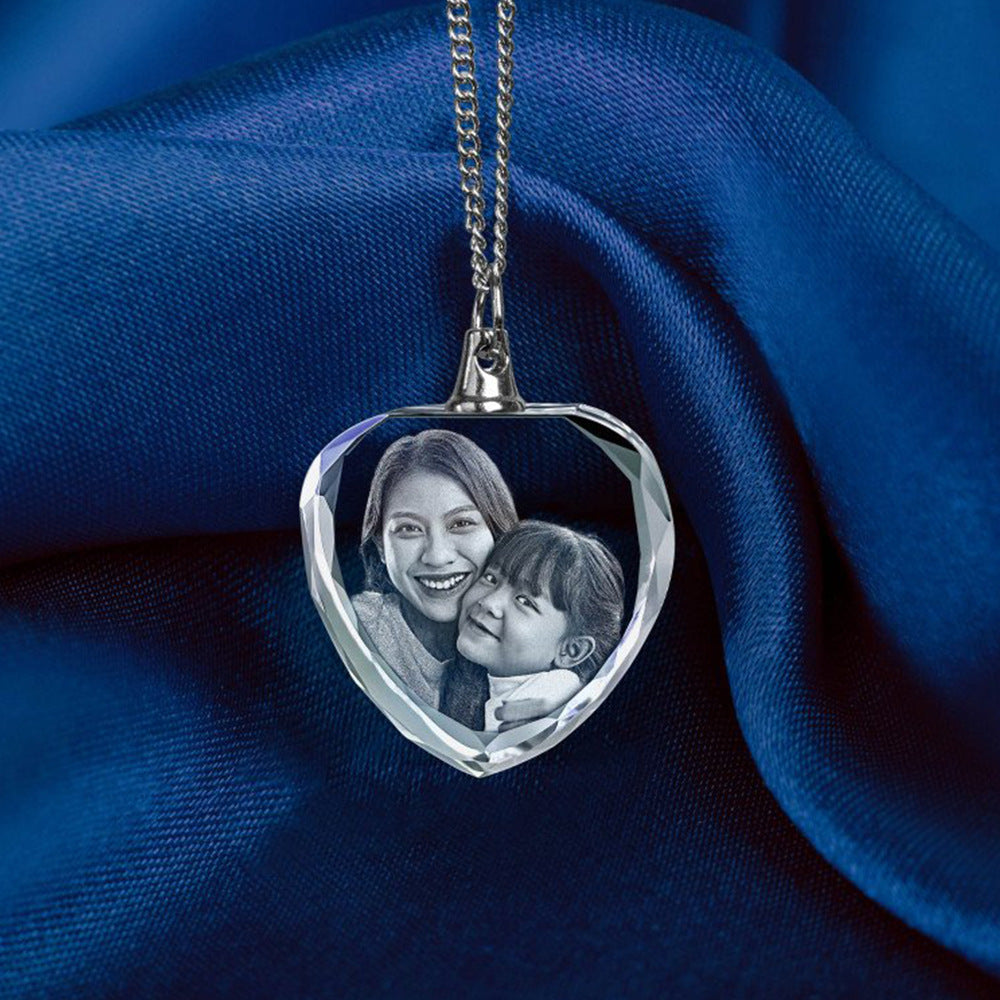 Personalized 2D Photo Crystal Necklace