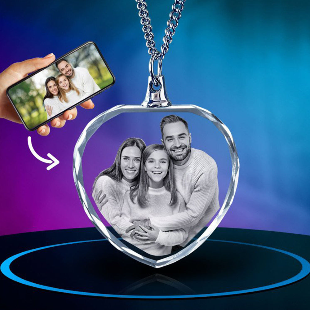 Personalized 2D Photo Crystal Necklace