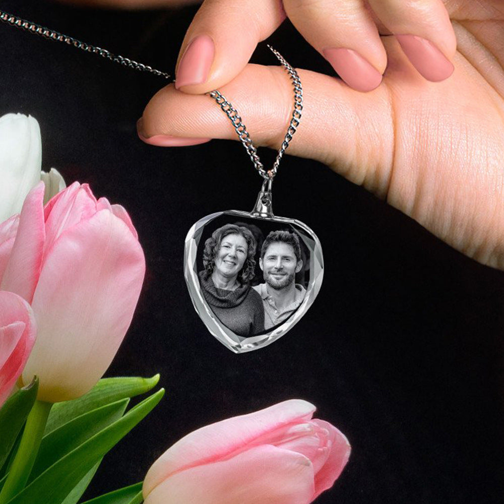 Personalized 2D Photo Crystal Necklace