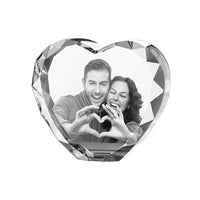 Personalized laser engraved 3D cut corner heart-shaped crystal lamp