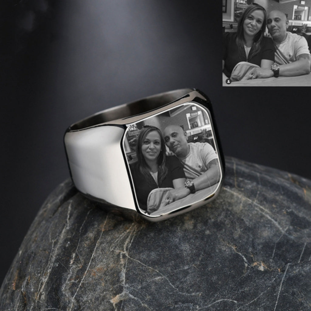 Personalized Square Engraved Ring