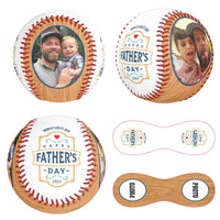 Personalized Photo Baseball with Emblem Design for Father's Day Gift