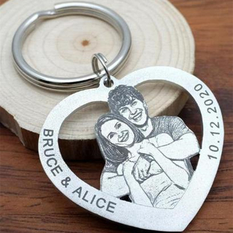 Personalized Photo Engraved Keychain